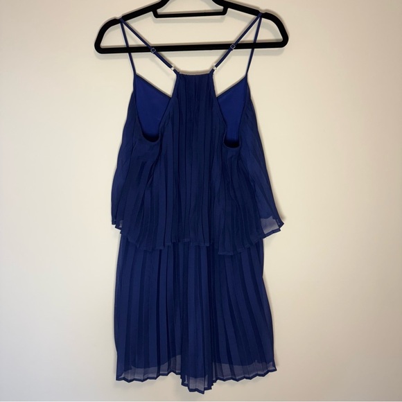 Bar III Elegant Blue Pleated Dress with Adjustable Straps Size L - Picture 2 of 8